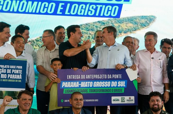 Governadores anunciam anteprojeto de ponte entre MS e Paraná
