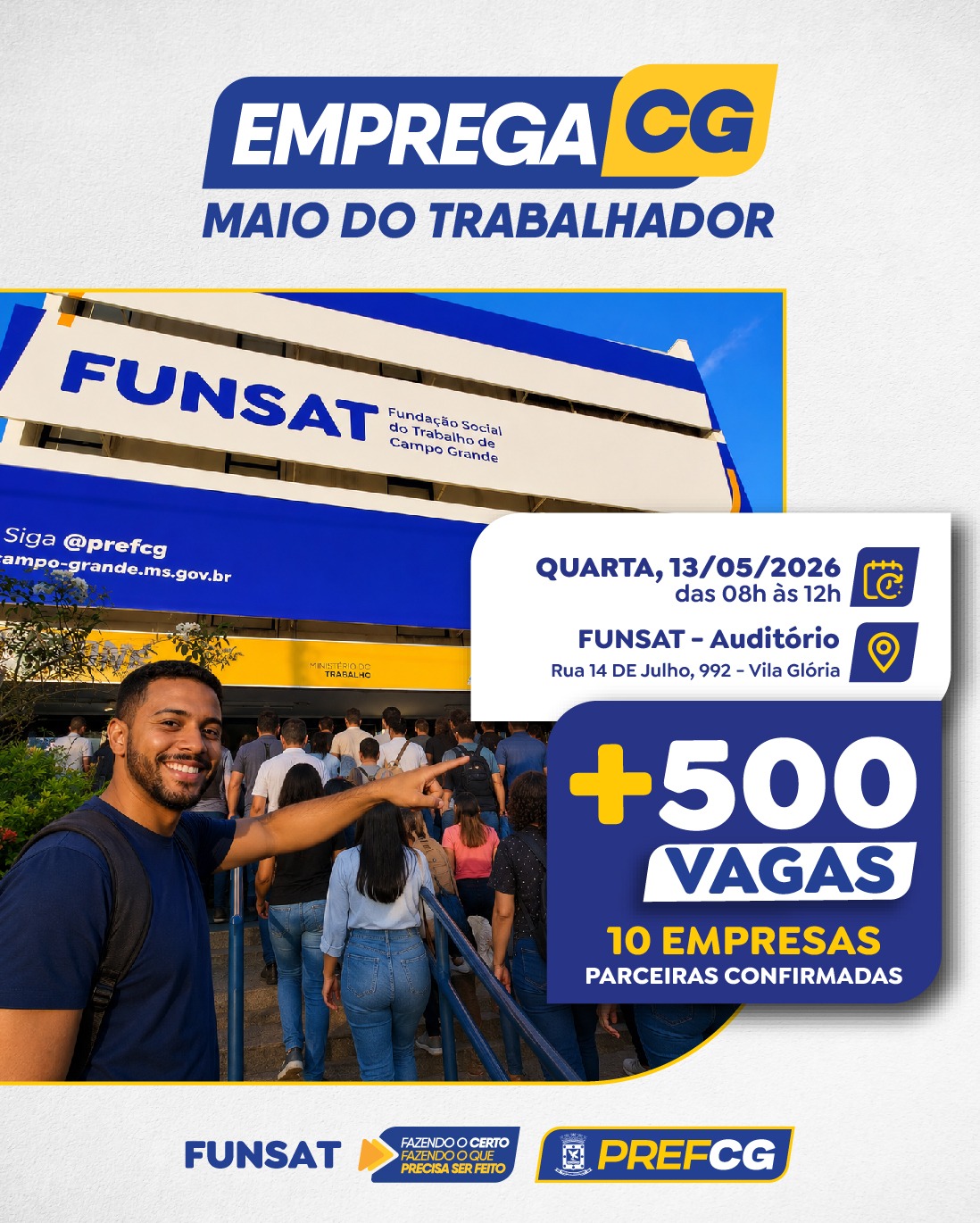 Funsat Realiza Feirão de Emprego com 500 Vagas em Campo Grande