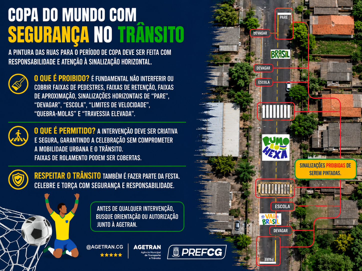 Agetran estabelece regras para pinturas de ruas durante a Copa do Mundo