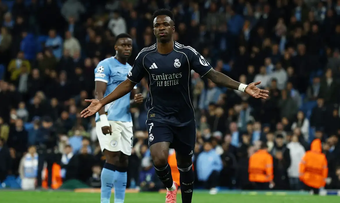 Vini Júnior brilha e Real Madrid elimina Manchester City na Champions