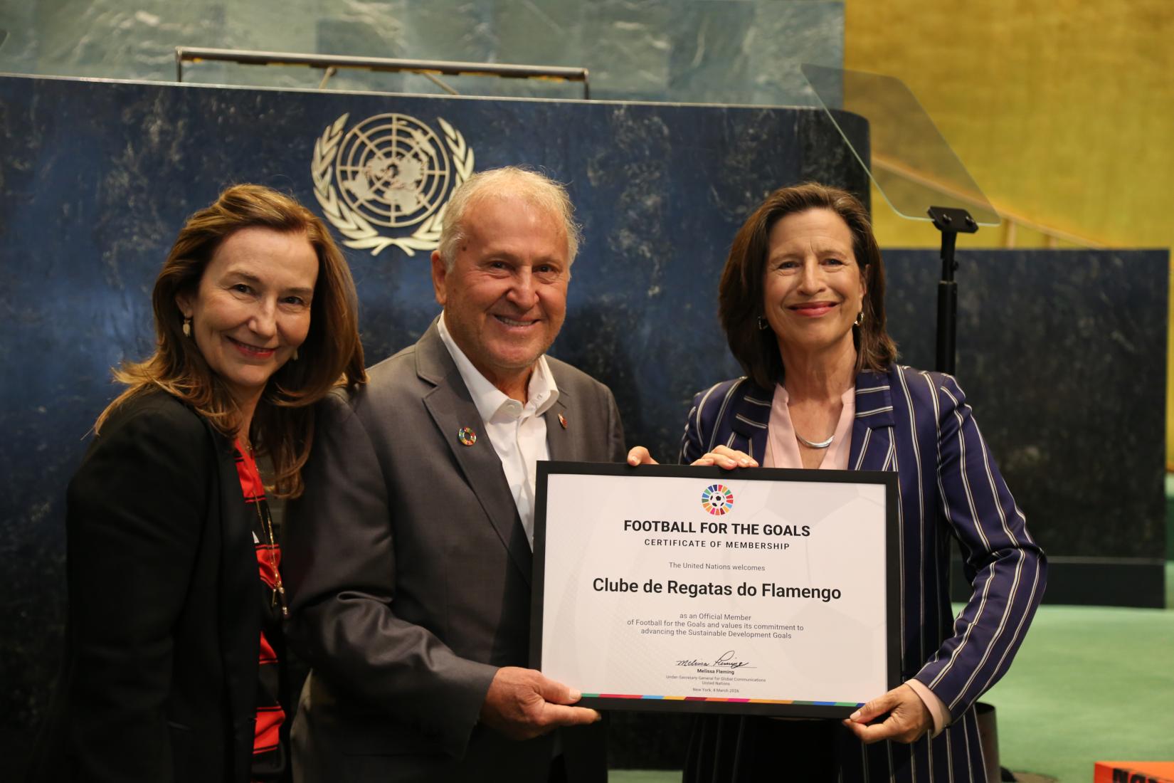 Zico oficializa adesão do Flamengo ao Futebol pelos Objetivos de Desenvolvimento Sustentável na ONU