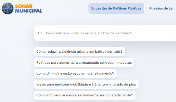 Sonar Municipal: Plataforma usa IA para facilitar criação de políticas públicas locais