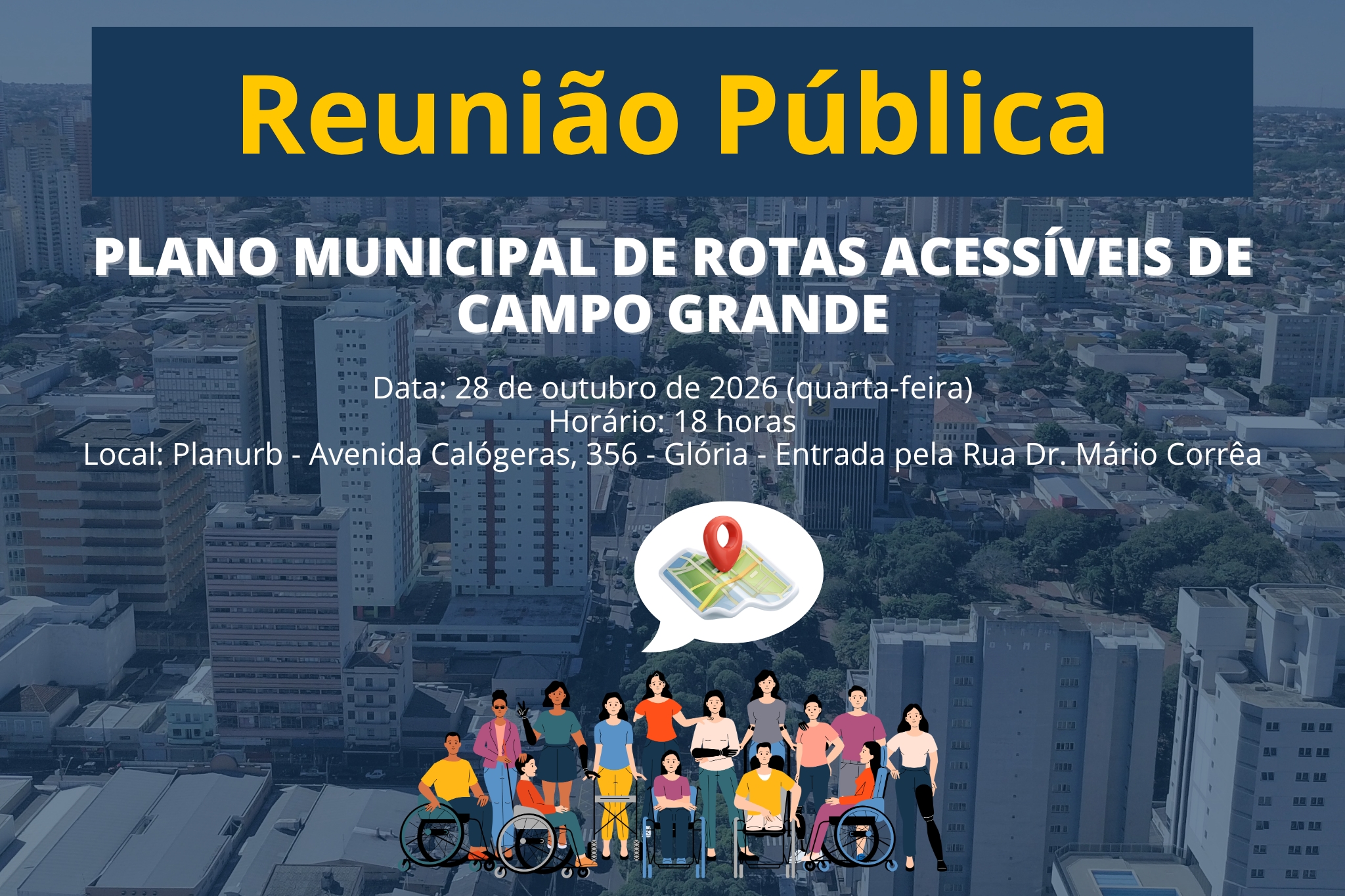 Campo Grande debate plano de rotas acessíveis em reunião pública nesta quarta-feira