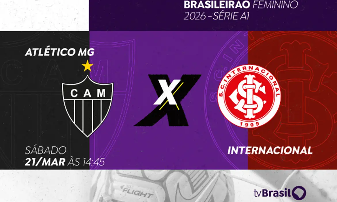 Brasileirão Feminino: TV Brasil transmite Atlético-MG x Internacional