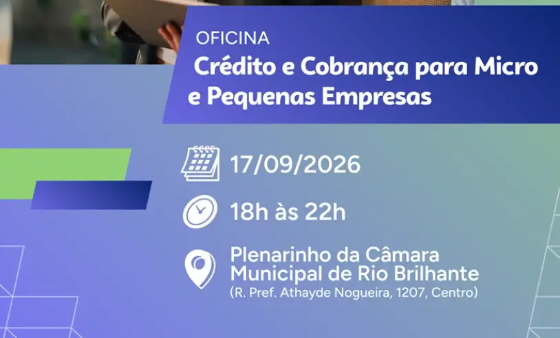 Rio Brilhante oferece oficina gratuita sobre crédito para pequenos negócios