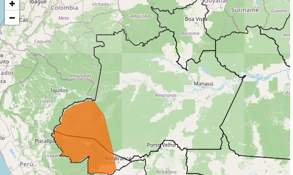 Inmet emite alerta laranja para chuvas intensas em municípios do Acre