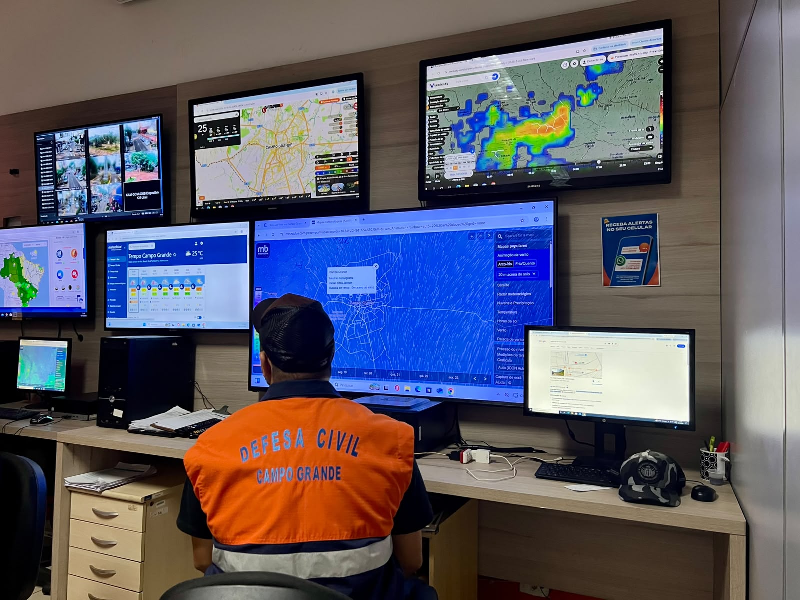 Defesa Civil de Campo Grande emite alerta para tempestades de quinta a sexta-feira