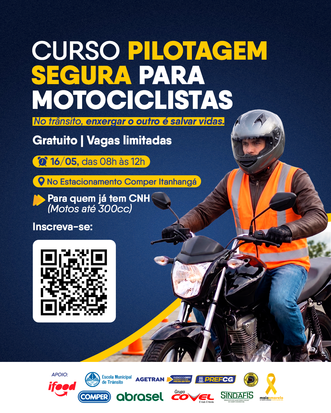 Agetran oferece curso gratuito de pilotagem segura em Campo Grande
